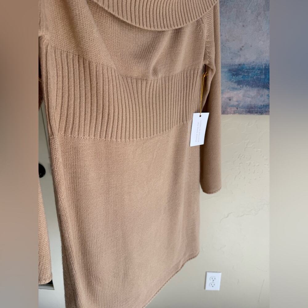New Backyard Roses Off the Shoulder Sweater Dress Tan Womens Extra Large Mini - Picture 4 of 6